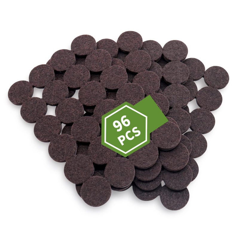 COVERCORNER Felt Furniture Pads for Hardwood Floors 96 PCS, Furniture Pads, Floor Protectors for Hardwood Floors, Felt Pads for Furniture, Round, Dark Brown, Value Pack - Image 1